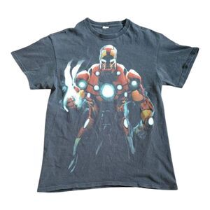 Vintage Y2K Marvel Iron Man Graphic Print All Over Print Medium Comic Book Tee